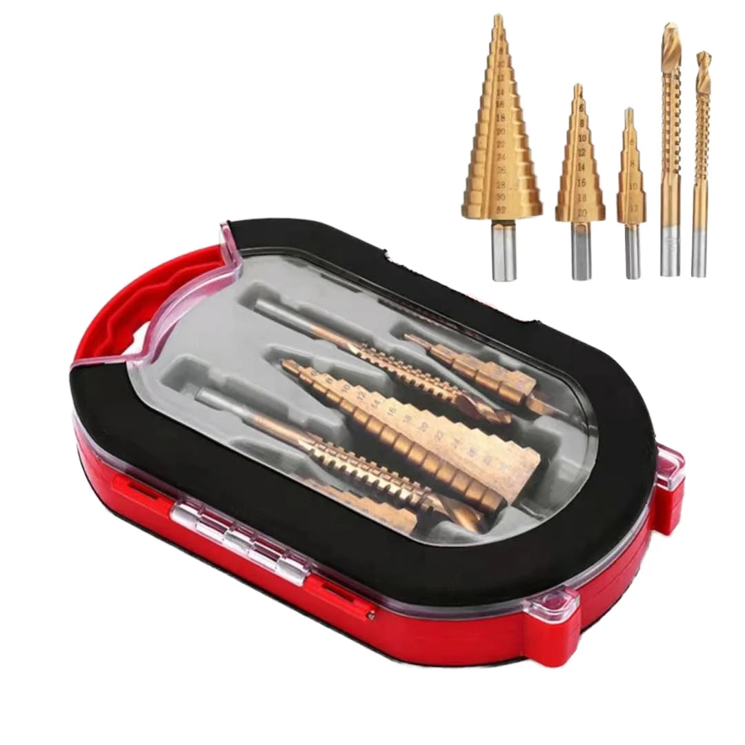 6pcs HSS 4241 Center Drill Bit Set Spiral Groove & Saw Tooth for Metal & Wood Steel Material