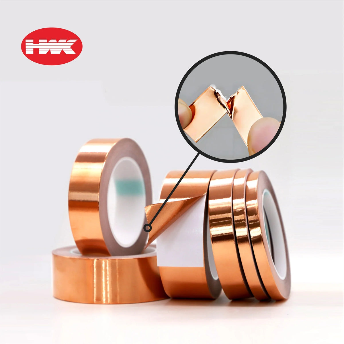 HWK 10mm Single-Sided Copper Foil Tape Waterproof Stained Glass Masking Anti-Static Acrylic Grounding Guitar Conductive Paper