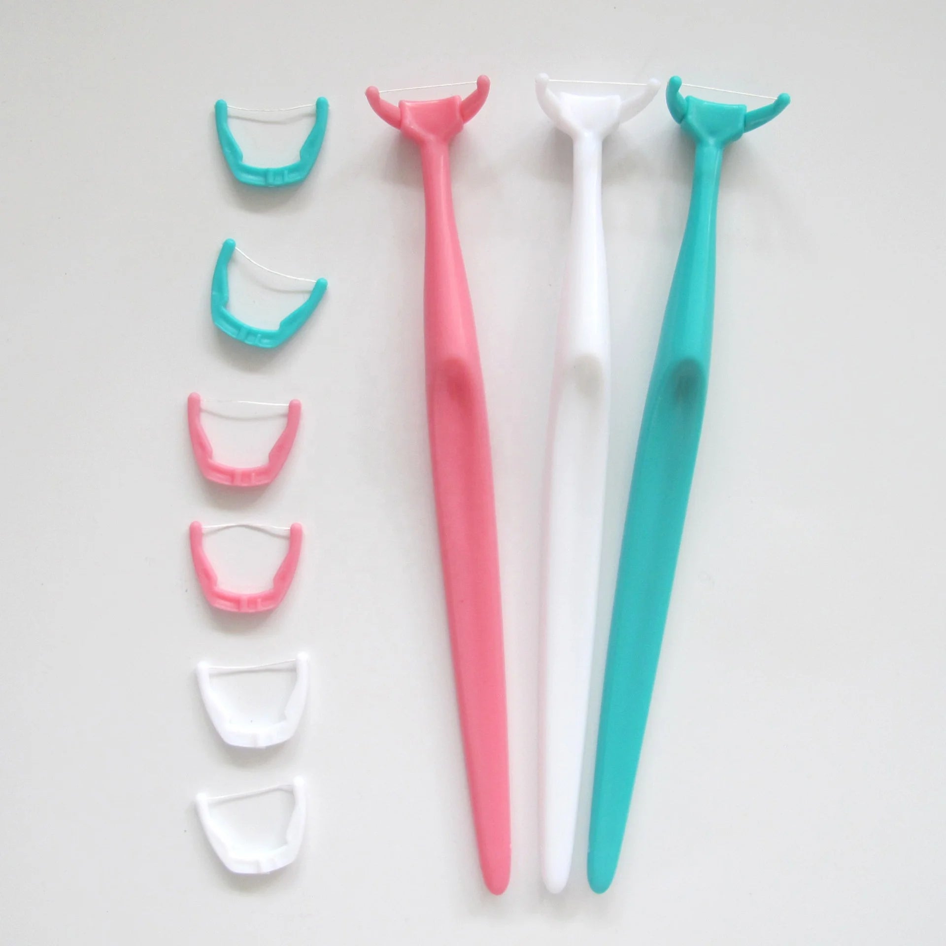 Hot Sale Portable Replaceable Dental Floss Pick Y Shape Dental Floss Holder with Refill Dental Floss Head