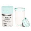 Portable Leakproof Reusable Insulated Coffee Cup Vacuum Stainless Steel Button Lid Coffee Mug 12oz
