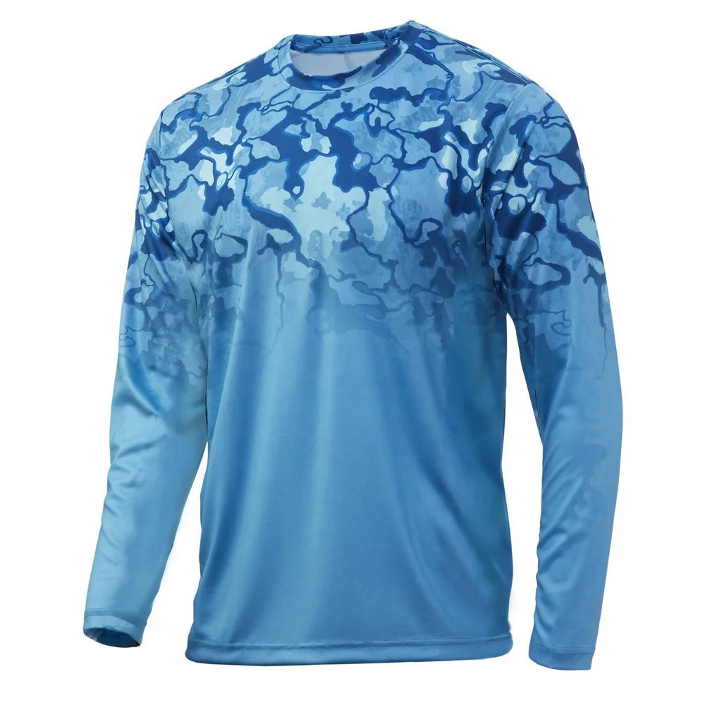 HUK Men's Long Sleeve Performance Fishing Hoodie UPF 50 Sublimation Printed 100% Polyester
