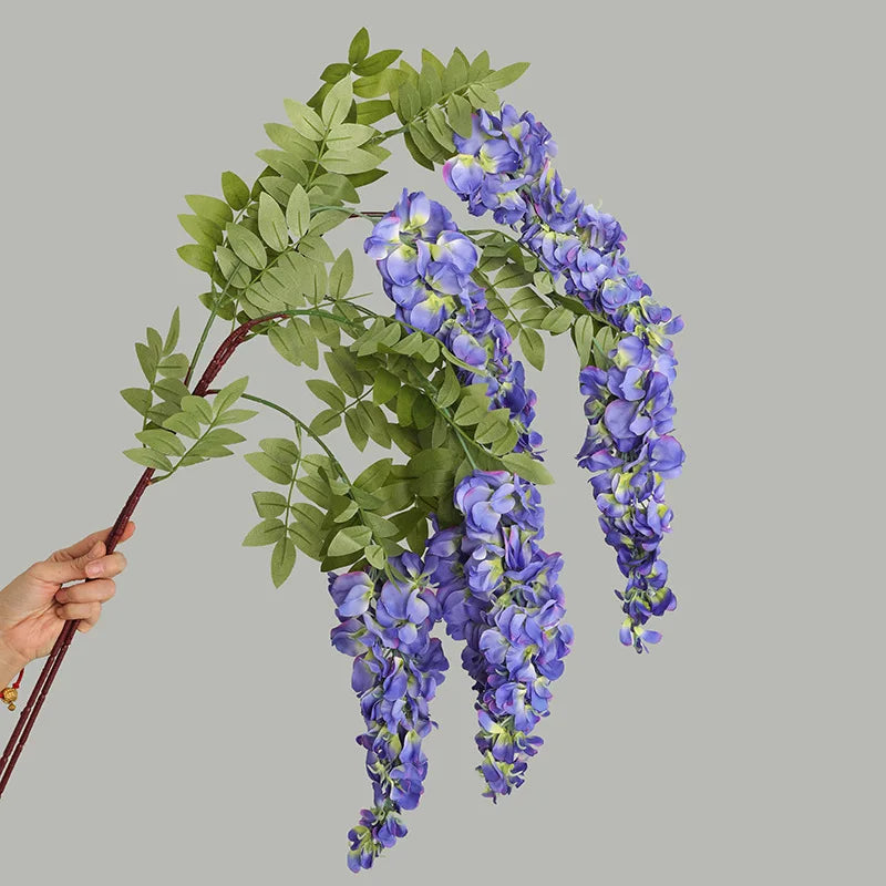 Factory Artificial Silk Wisteria Flowers Hanging Vine for Wedding Centerpieces Hanging Decoration