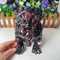 Wholesale Crystal Healing Stone Animal Craft Natural Hand Carved Garnet Crystal Lion Figure for Gift