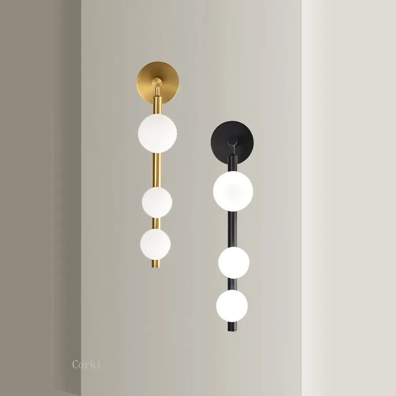 Nordic Golden Black Wall Lights Decor Wall Lamp for Corridor Bathroom TV Background Golden Black Metal Wall Mirror Vanity Light