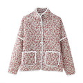 ZATRHMBM Autumn Women's Clothing 2025 New Fashion Printed Daisy Cotton Jacket Retro Casual Long-sleeved Versatile Women's Jacket