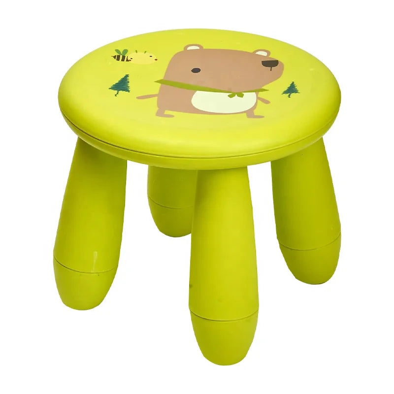 Mammut Cartoon Toddler Kids Step Stool Chair-Lightweight Plastic Foldable Stool for Bedroom & Farmhouse Use Modern Design