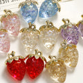 Delicate 33*23mm Colorful Fruit Acrylic Charm 3D Strawberry Pendant DIY Earrings Necklace Keychain Material Wholesale