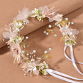 Wedding Dress Hair Accessories Bohemian Pearl Crowns Flower Hair Hoop Wedding Beautiful Flower Headband