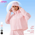 Janya Fabric Sublimated Womens Lightweight Waterproof UPF50+ Anti-UV Sports Jacket Long Sleeve Hooded Sun Protection Yoga Jacket MegaBDM