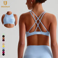 High Neck Women's Sport Bra Cross Back Athletic Running Yoga Top Quick Dry Sports Fitness Yoga Bra