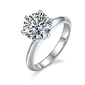 SGARIT Women Jewellery 925 Sterling Silver Gold Plated 3 Carat Moissanite Round Cut Engagement Ring Jewelry