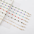 Cross Border Coloful Rhinestones Glasses Chain Matel Face Masking Chian Headphone Chain Anti-lost Glasses Rope