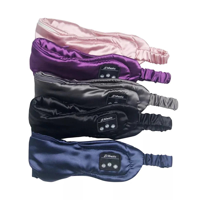 New Sleep Headband Headphones Silk Satin Eye Mask Bluetooth Sleep Mask Comfy Wireless Sleep Headphones for Side Sleeper
