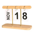 Wooden Calendar Flip-page Display Perpetual Calendar Bedroom Desk Decoration Holiday Gift Decoration Desk Calendar