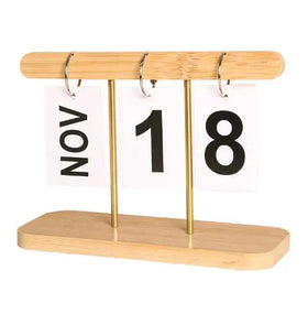 Wooden Calendar Flip-page Display Perpetual Calendar Bedroom Desk Decoration Holiday Gift Decoration Desk Calendar