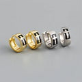New Trendy 18k Gold 925 Sterling Silver Enamel Cross Hoop Earrings for Women