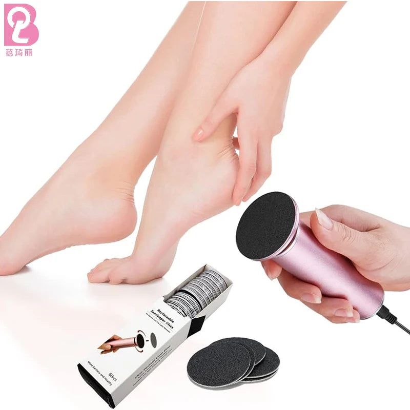 Beiqili 2024 Professional Pedicure Tools Wholesale Rechargeable Electric Stainless Steel Foot File Callus Remover Dead Skin Care