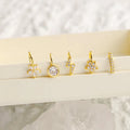 40 Designs Copper 18k Gold Plated Non Piercing Nose Clip U Shaped Cubic Zircon Flower Heart Crown Fakes Nose Ring for Women