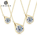 925 Silver 8mm 9mm Charm Choker with D Color VVS1 1CT 6.5MM Moissanite Pendant Golden Silver Link Chain Necklace
