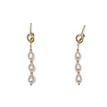 Vintage Plated 14k Gold 0.006kg Shanghai LockGolden Tassel Earrings with Long Pearl Copper Knotted S925 Silver for Women Gift