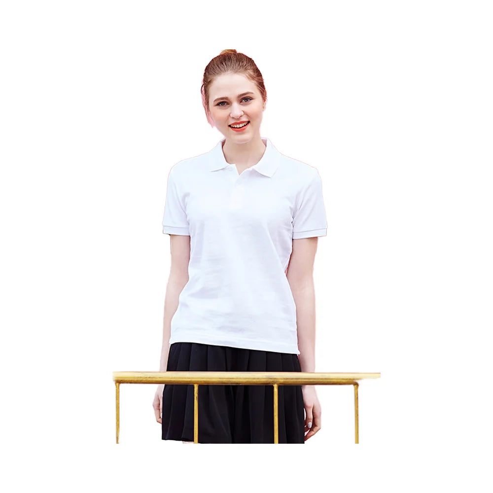 Custom Logo Women Tshirt Wholesale Solid Polo Shirt Blank 100 Cotton Couples Polo Shirts for Women