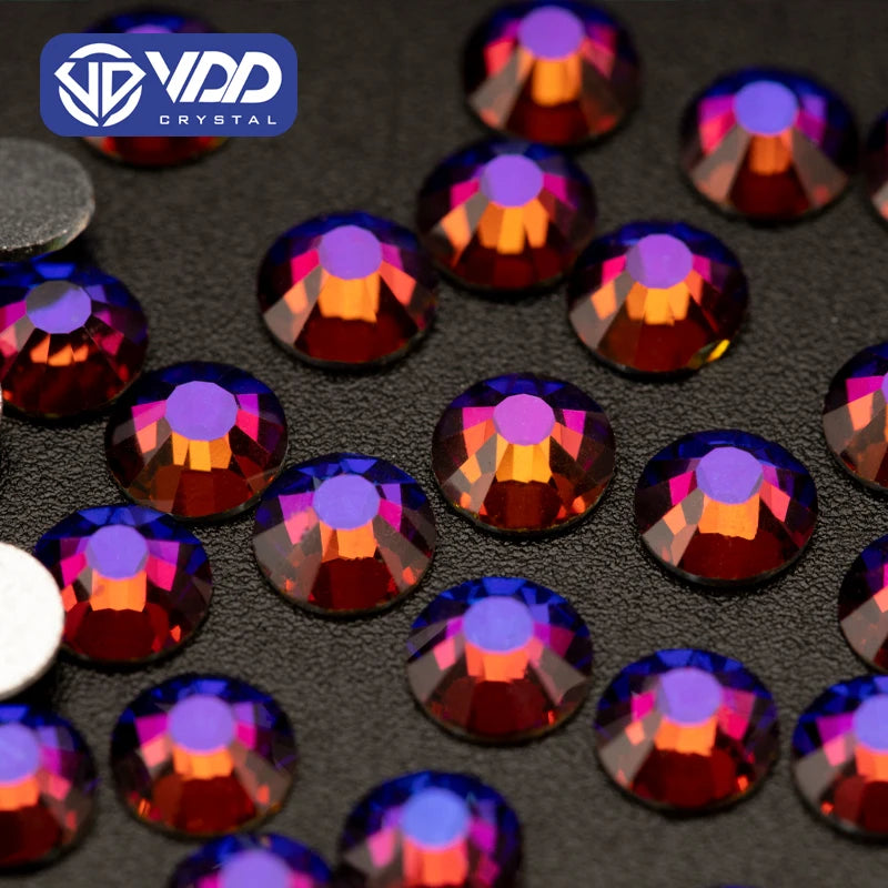 VDD 063 Blue Flare SS3-SS50 Glass Rhinestones Crystal Non Hotfix Flatback Strass Stones Diamond for DIY Nail Art Decorations