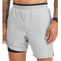 Wholesales Men's 2 in 1 Lined Shorts  Elaistband Side Split Hem Training Shorts