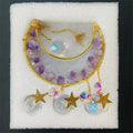 Wholesale Crystals Decor Sun Catcher Ornament Prism Suncatchers Raw Amethyst Moon Crystal Suncatchers