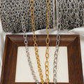 304 Stainless Steel Elliptical Round Star Cross Chain in Roll Oval Chain Bracelet Necklace for DIY Jewelry Accessories