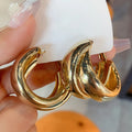 Factory High Quality S925 Silver Pin Accessories Temperament Polished Earrings Gold Silver Hoop Earrings Gifts for Women