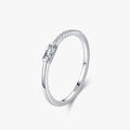 Ailmay Genuine 925 Sterling Silver Personality Simple Rectangle Clear Zircon Rings Fine Female Fashion Engagement Jewelry