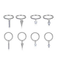 5pcs G23 Titanium 16G Septum Jewelry Zircon Inlay Cartilage Earrings Nose Rings Hinged Clicker for Body Piercing for Wedding