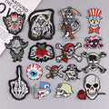 Wholesale Personalized Iron on Hand Embroidery Patches Custom Patch Embroidered Skull Biker for Hat