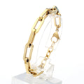 2021 Thick Baroque Style Gold Plated Stainless Steel  Paper Clip Chain Bracelet for Woman