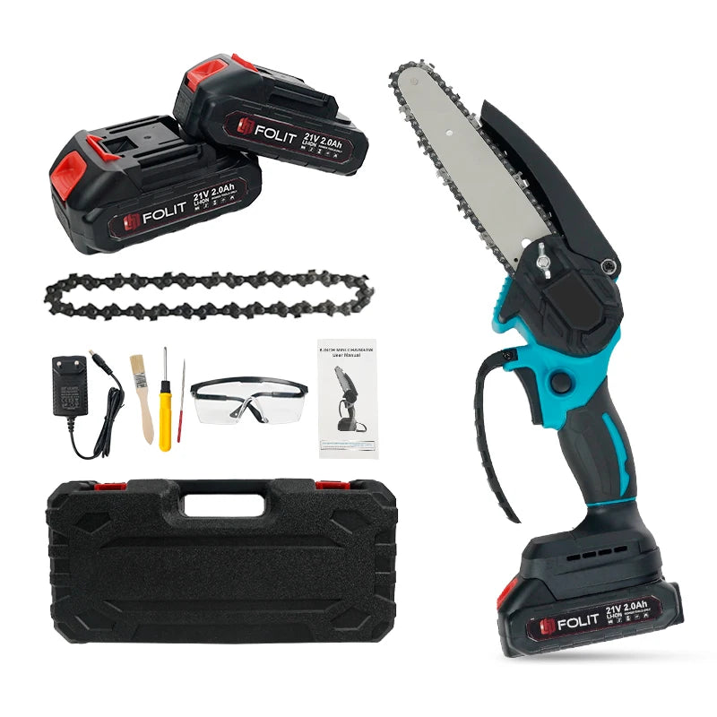 Factory Wholesale 6 Inch Mini Cordless Chainsaw 2000mAh Battery Powered for DIY Tree Branch Pruning Courtyard Garden OEM