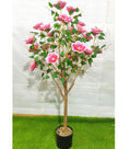 Wedding Silk Rose Artificial Flower Ceramic Basin Home Decor for Thanksgiving; Party Backdrop Flower Walls