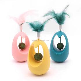 Catnip Toys for Cats Tumbler Cat Toy with Edible Catnip Balls Interactive Funny Toy Indoor with Feathers Exercise Plaything