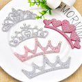 Felt Rhinestone Crystal Crown Applique Patches for Kids Clothes Hats Headband