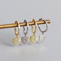 Love Heart Pendant Earrings Trendy Women Zircon Gold Plated 925 Sterling Silver Hoop Earrings