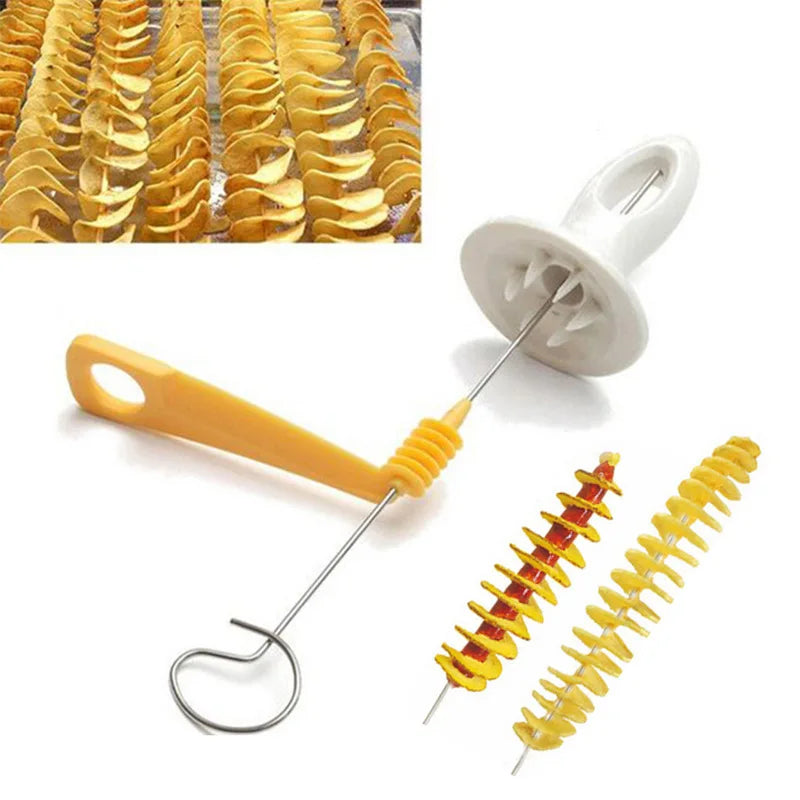 1Set Potato Spiral Cutter Cucumber Slicer Kitchen Accessories Vegetable Spiralizer Spiral Potato Cutter Slicer Kitchen Gadgets