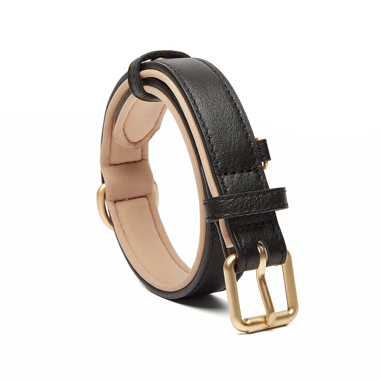 New Hot Lychee Grain Head Layer Cowhide Dog Collar 5 Gears Adjustable Double Leather Buckle Pet Collar