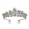 Wholesale Luxury Elegant Crystal Crown Tiara Handmade Flower-Shaped Jewelry Accessories for Engagement Anniversary Wedding Wings