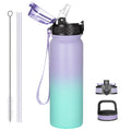 Haers 20oz Reusable Insulated Stainless Steel Cup for Toddlers Leak Proof Double Wall Thermo Bottle with Straw BPA-FREE