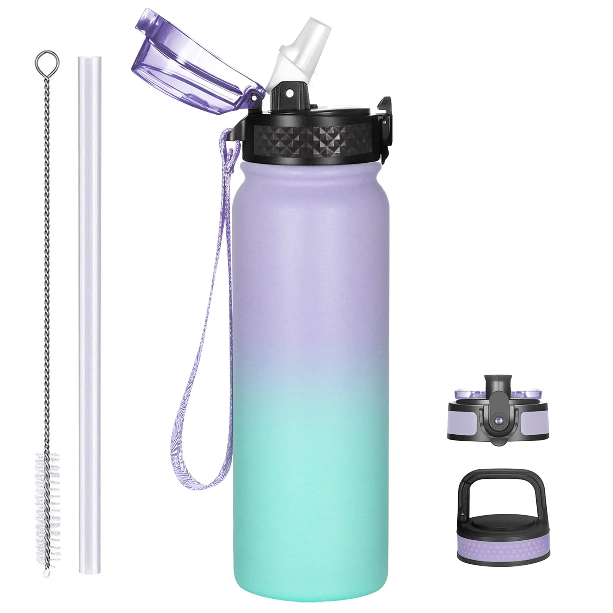 Haers 20oz Reusable Insulated Stainless Steel Cup for Toddlers Leak Proof Double Wall Thermo Bottle with Straw BPA-FREE