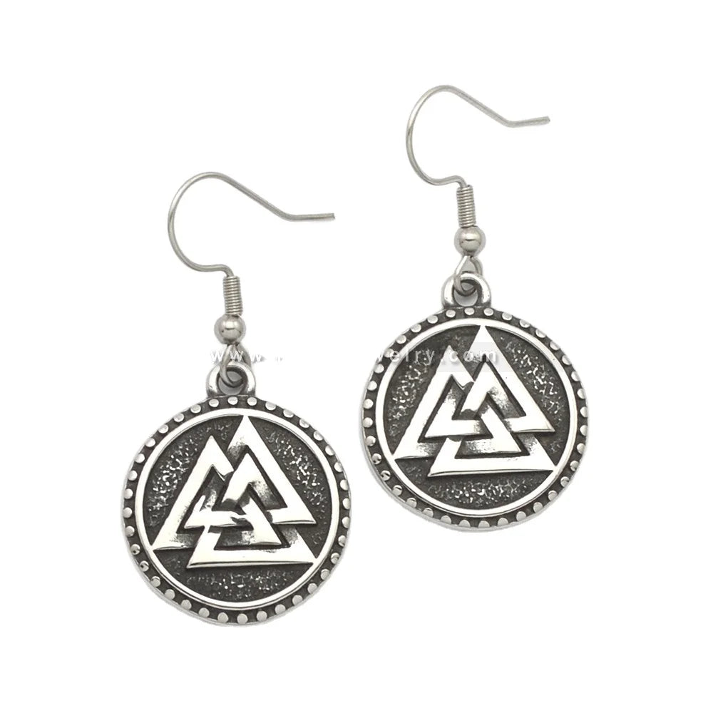 Classic Nordic Design Viking Earrings Odin Talisman Compass Talisman Stainless Earrings Retro Thor Religious Men's Accessories