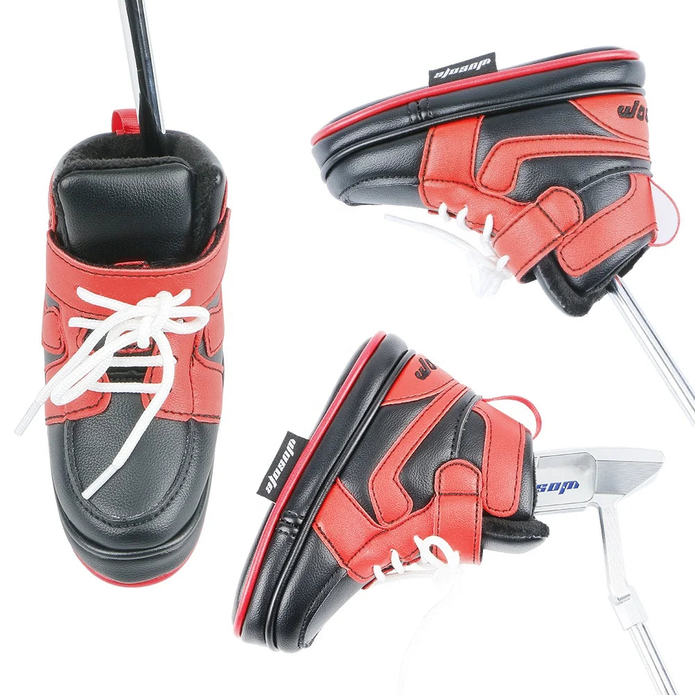 New Design Wholesale Custom logo OEM ODM Straight Stripe Durable Wear-resistant Waterproof PU Leather Putter Golf Head Covers