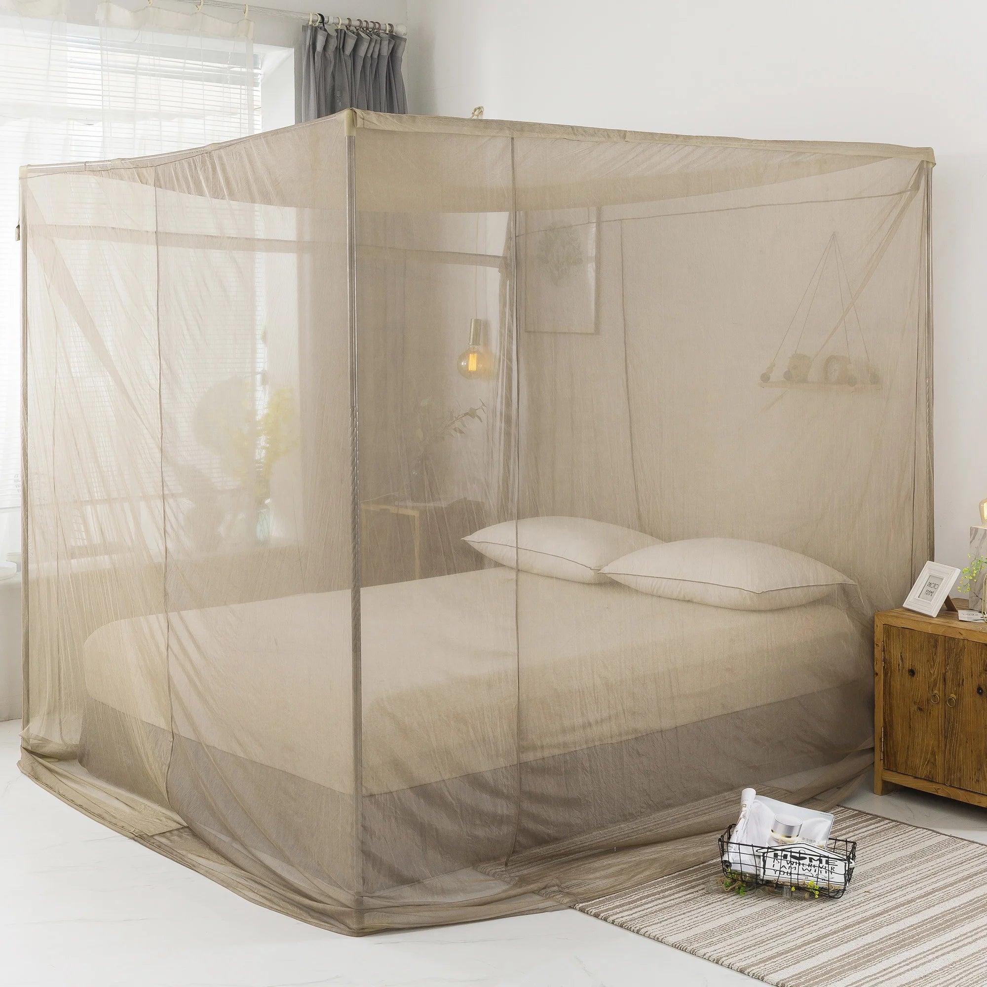 Faraday EMI/RF/Emf Hf+Lf EMI Shielding Square Box Shape Tent/Canopy/Mosquito Net for Twin Double Bed