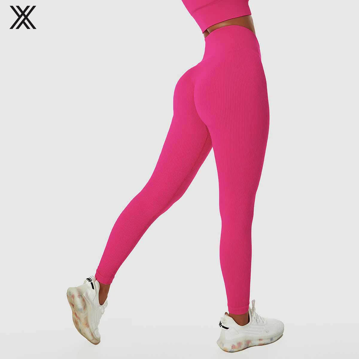 2023 Hot Solid Jacquard Seamless Yoga High Waist Scrunch Butt Women' s Fitness Leggings