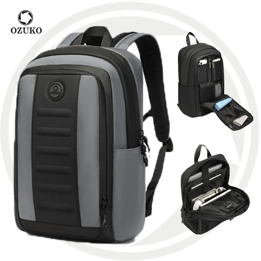 Ozuko 9695 Slim Waterproof Travel Bag Anti-Theft Lightweight Work Computer BagCollege Laptop Backpack Gifts for Men Women