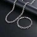 Luxury Jewelry Hip Hop Ice Out Necklace Men's Bracelet Cuban Chain Link Silver Necklace